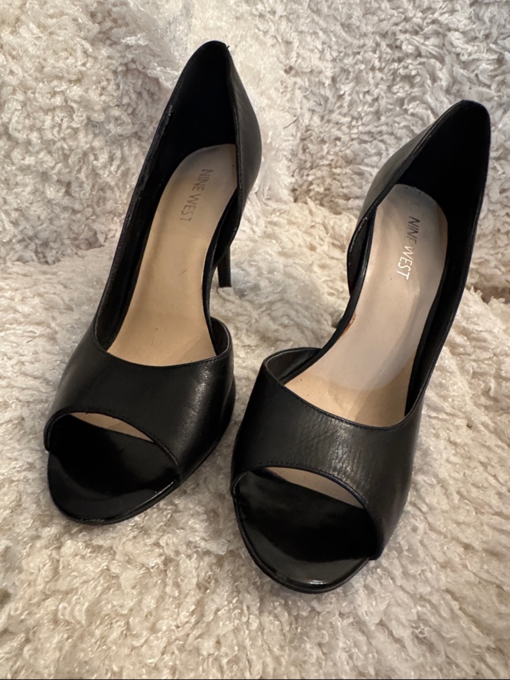 Nine West Black Open-Toe Heels